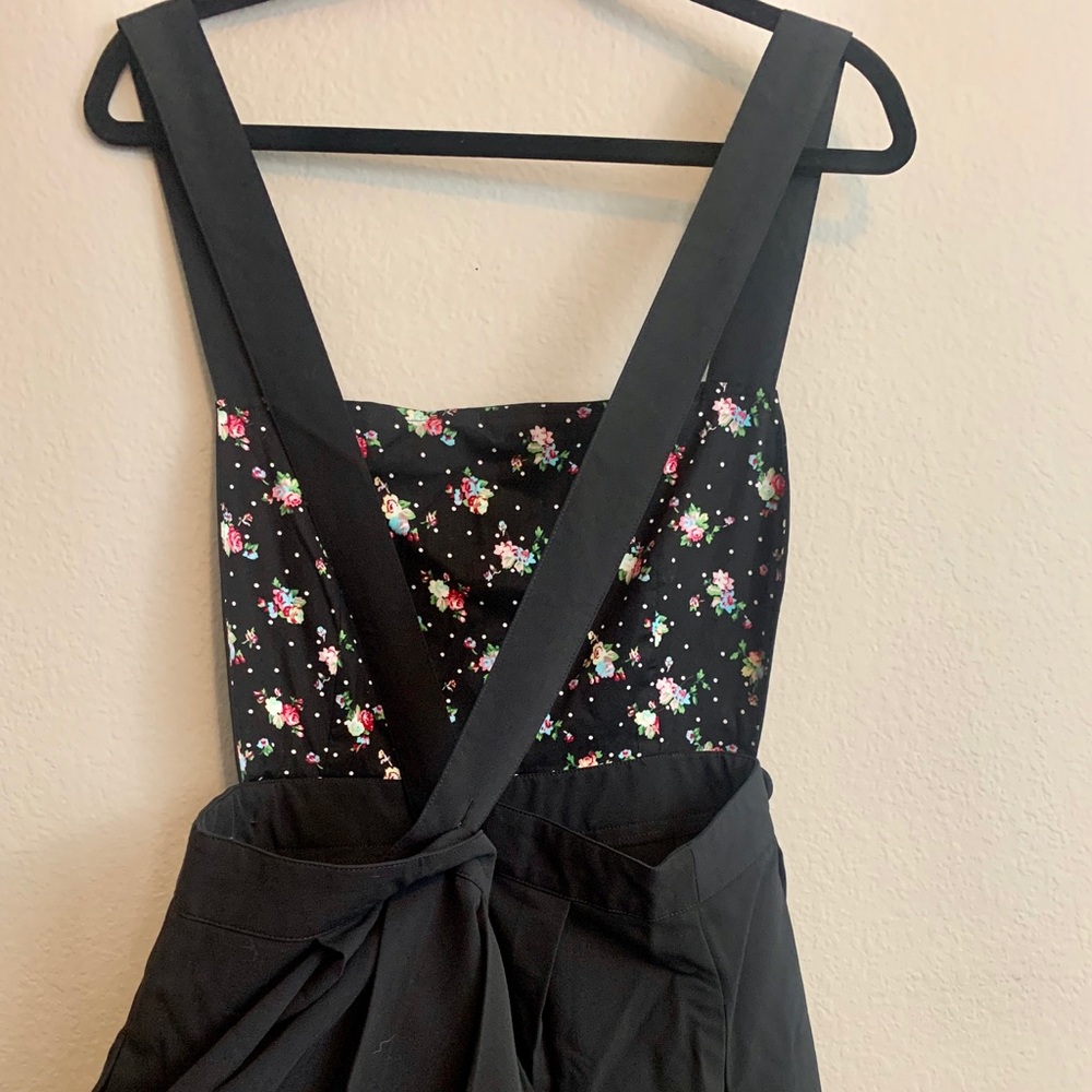 ModCloth 1X Black Jumper Dress Pleated Skirt